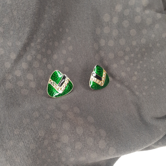 Vtg 80's Triangle V Earrings - Picture 5 of 9